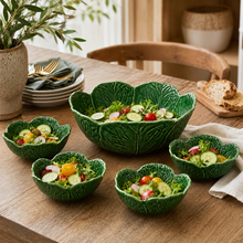 Load image into Gallery viewer, Bordallo Pinheiro Cabbage 5 Piece Salad Serving Set
