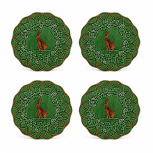Load image into Gallery viewer, Bordallo Pinheiro Woods Hare Snack Plate, Set of 4
