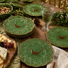 Load image into Gallery viewer, Bordallo Pinheiro Woods Pheasant Snack Plate, Set of 4
