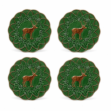 Load image into Gallery viewer, Bordallo Pinheiro Woods Deer Snack Plate, Set of 4
