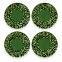 Load image into Gallery viewer, Bordallo Pinheiro Holly Dessert Plate, Set of 4
