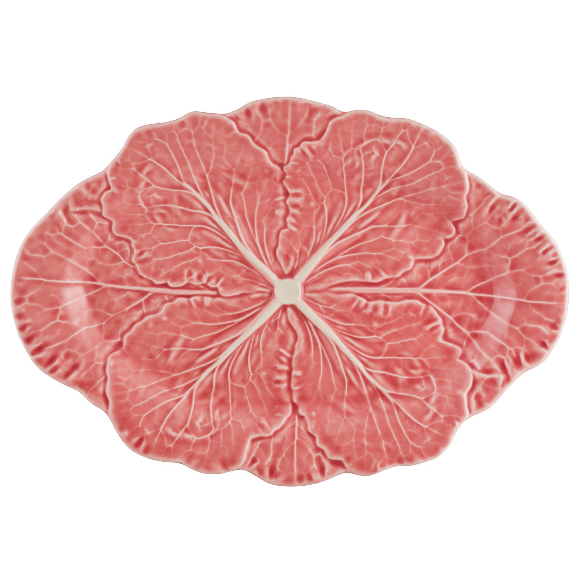 食器 pluie PIEDRA pink Bordallo Pinheiro Cabbage Pink Small Oval Platter – Portugalia