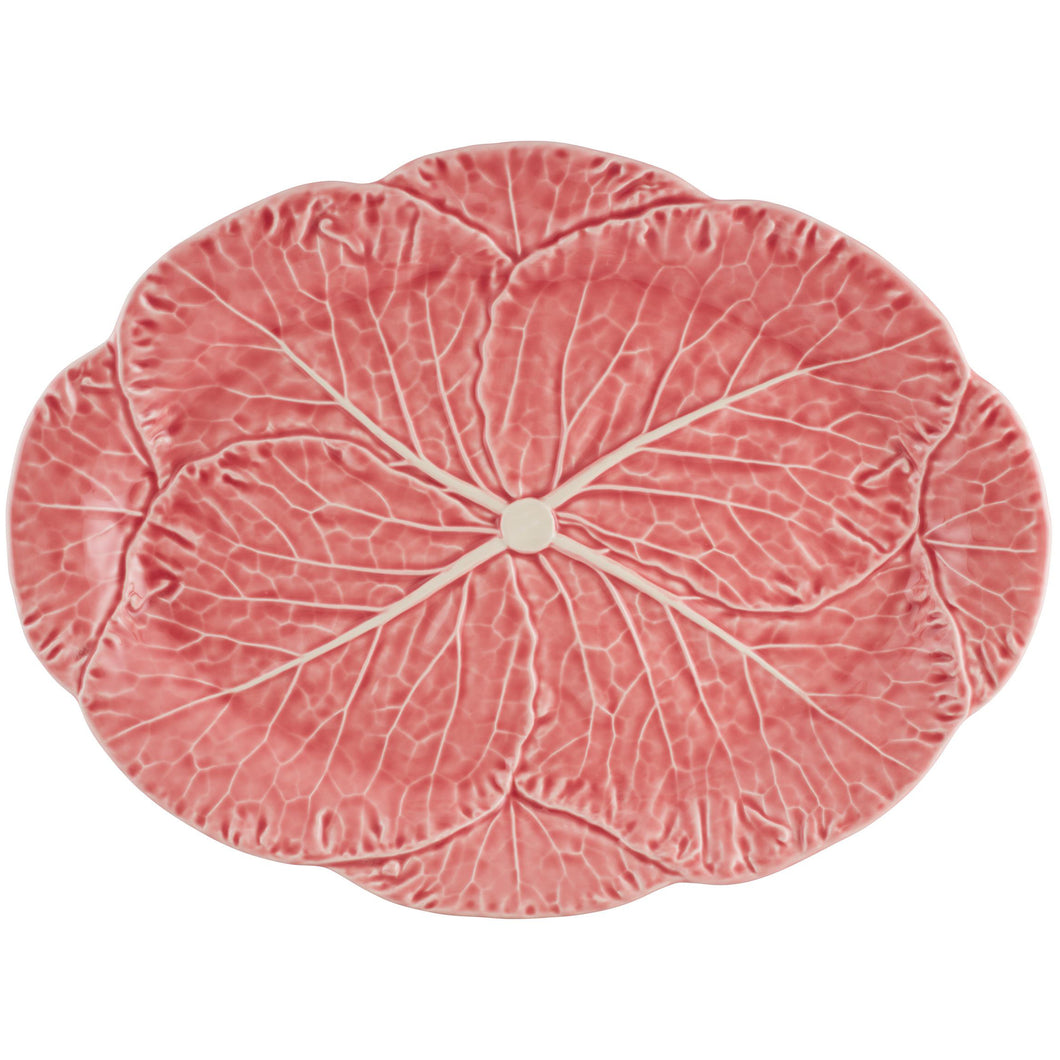 Bordallo Pinheiro Cabbage Pink Large Oval Platter