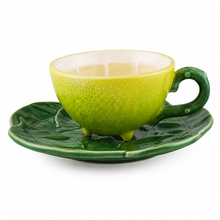 Load image into Gallery viewer, Bordallo Pinheiro Lemon Tea Cup &amp; Saucer
