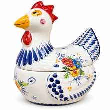 Load image into Gallery viewer, Portuguese Hand-Painted Ceramic Chicken Jar with Lid
