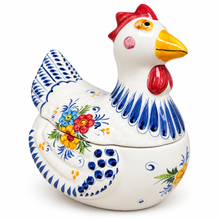 Load image into Gallery viewer, Portuguese Hand-Painted Ceramic Chicken Jar with Lid
