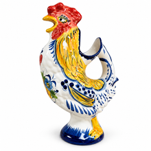 Load image into Gallery viewer, Portuguese Hand-Painted Floral Ceramic Rooster Pitcher
