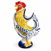 Load image into Gallery viewer, Portuguese Hand-Painted Floral Ceramic Rooster Pitcher
