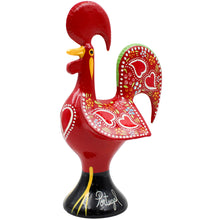 Load image into Gallery viewer, Traditional Hand-Painted Portuguese Good Luck Rooster Metal Figurine, 8.25&quot;
