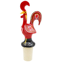 Load image into Gallery viewer, Traditional Hand-Painted Portuguese Good Luck Rooster Wine Bottle Stopper
