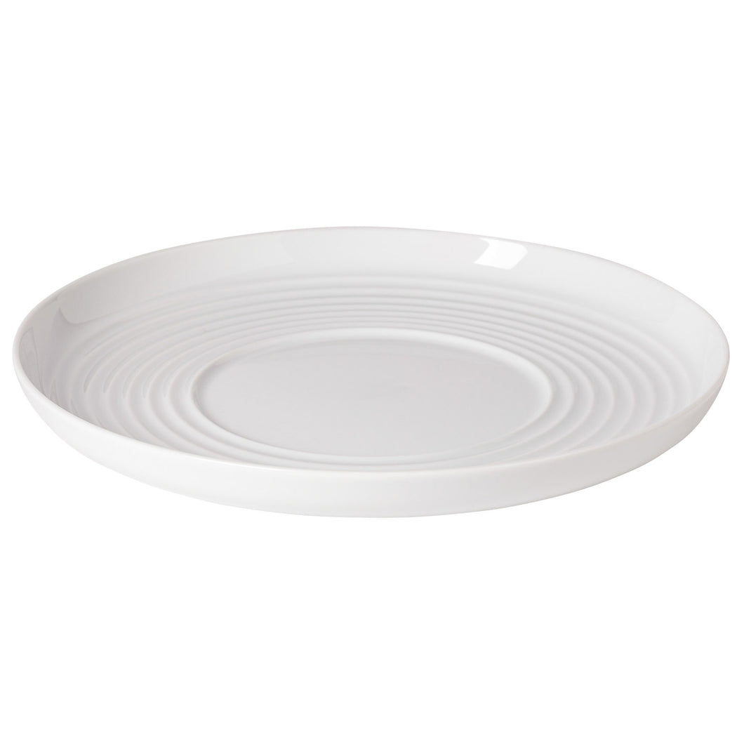 Costa Nova Resonance White Deep Round Wavy Plate Set