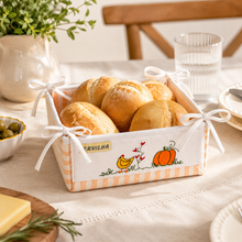 Load image into Gallery viewer, Ervilha Countryside Harvest Embroidered Bread Basket

