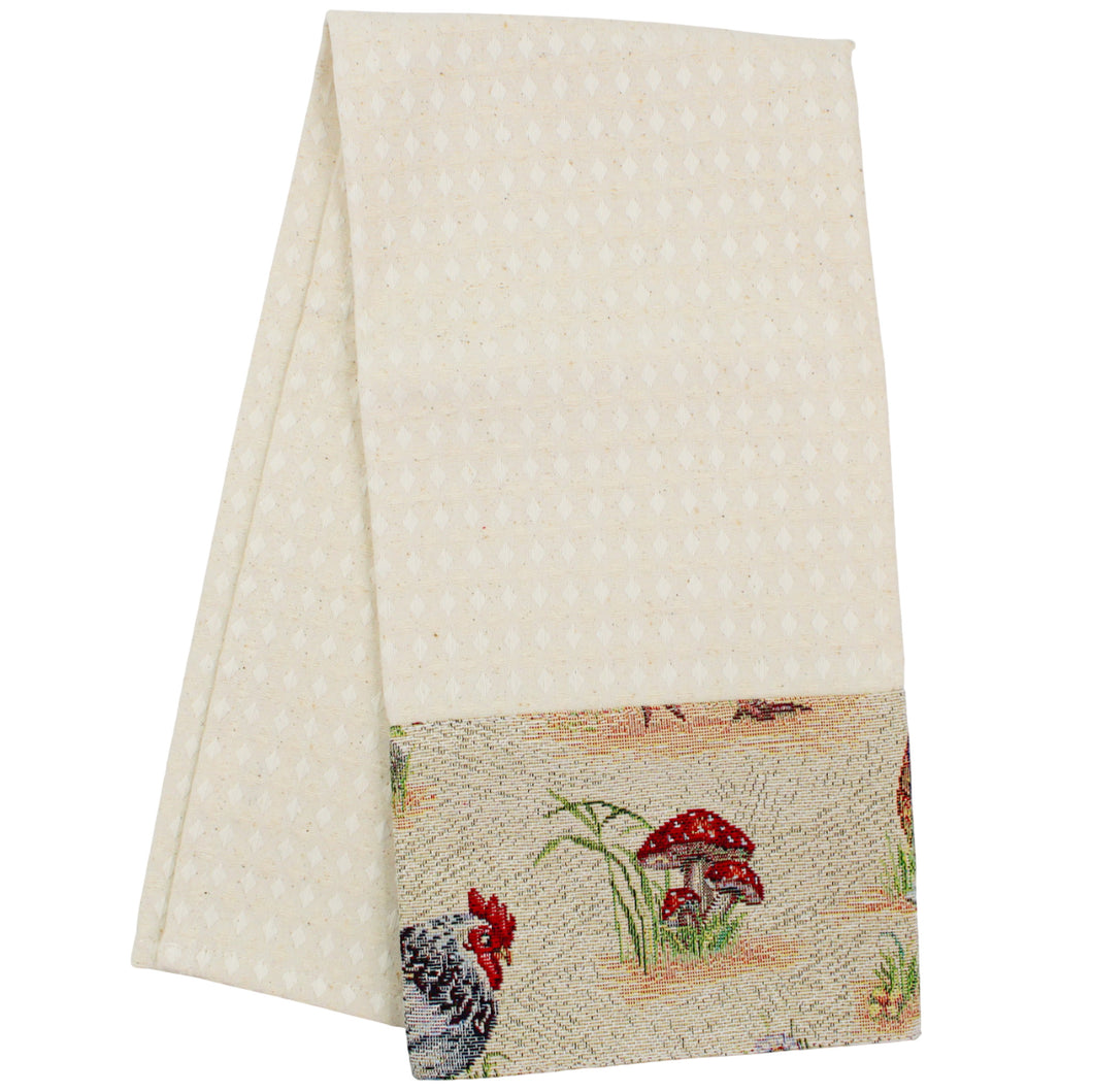 Farmhouse Rooster Tapestry Decorative Kitchen Tea Towel