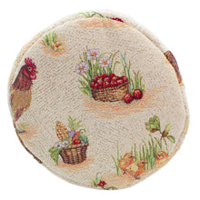 Load image into Gallery viewer, Farmhouse Rooster Tapestry Round Bread Basket – Rustic Kitchen Table Bread Holder
