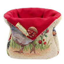 Load image into Gallery viewer, Farmhouse Rooster Tapestry Egg Basket – Rustic Kitchen Counter Storage Holder
