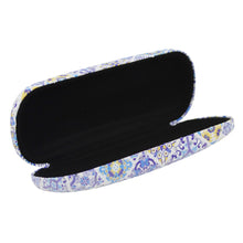 Load image into Gallery viewer, Portuguese Tile Azulejo Pattern Eyeglass Case - Vibrant Floral Design with Matching Cleaning Cloth
