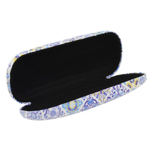 Portuguese Tile Azulejo Pattern Eyeglass Case - Vibrant Floral Design with Matching Cleaning Cloth