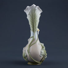 Load image into Gallery viewer, Calla Lily &amp; Ladybug Porcelain Vase – Floral Decorative Vase
