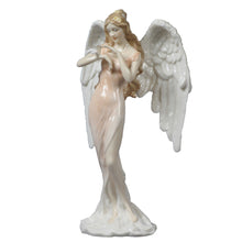 Load image into Gallery viewer, Fine Porcelain Guardian Angel with Dove and Light Pink Dress
