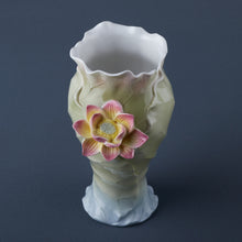 Load image into Gallery viewer, Lotus Flower Porcelain Vase - Floral Decorative Vase
