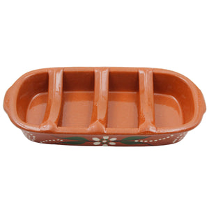 Hand-Painted Terracotta Rectangular Sausage Roaster