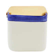 Load image into Gallery viewer, Portuguese Azulejo Ceramic Salt Holder with Wooden Lid, Blue
