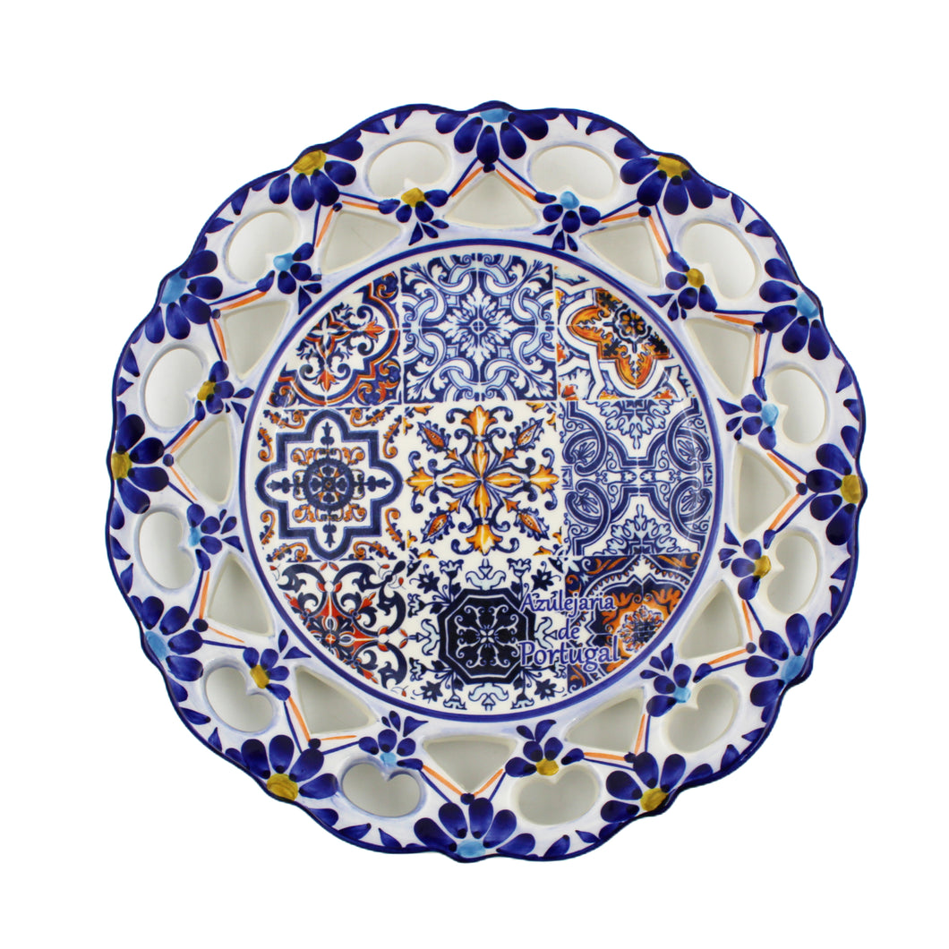 Traditional Portuguese Multicolor Floral and Tile 9.5