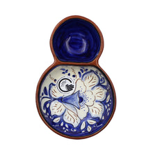 Load image into Gallery viewer, Hand-Painted Portuguese Pottery Clay Terracotta Blue Olive Dish
