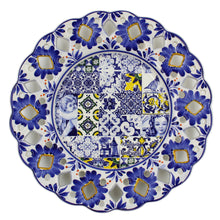 Load image into Gallery viewer, Hand-Painted Traditional Portuguese Blue Floral Tile Azulejo 11&quot; Decorative Plate
