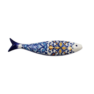 Multicolor Tile Azulejo Decorative Ceramic Portuguese Sardine, Small