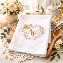 Load image into Gallery viewer, Portuguese Embroidered Cotton Tea Towels – Set of 2, 100% Cotton (28" x 20.5") - Avó Floral
