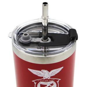 Benfica Thermal Insulated Travel Mug with Lid and Straw, Stainless Steel