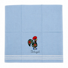 Load image into Gallery viewer, Portuguese Rooster Blue Tea Towels – Set of 2, 100% Cotton Kitchen Towels (23.5" x 19.5")
