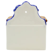 Load image into Gallery viewer, Portuguese Blue Azulejo Ceramic Salt Holder with Wooden Lid - Sal Design
