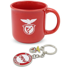 Load image into Gallery viewer, Benfica Mug &amp; Keychain Set – Official SLB Red Ceramic Cup and 1904 Metal Keychain in Gift Box
