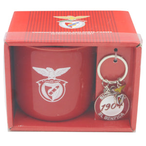 Benfica Mug & Keychain Set – Official SLB Red Ceramic Cup and 1904 Metal Keychain in Gift Box