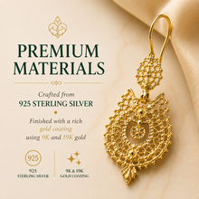 Load image into Gallery viewer, Brincos Rainha Filigree Earrings – Gold Plated 925 Sterling Silver (XS)
