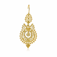 Load image into Gallery viewer, Brincos Rainha Filigree Earrings – Gold Plated 925 Sterling Silver (XS)
