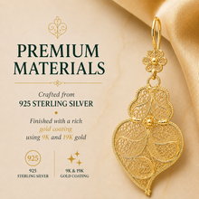 Load image into Gallery viewer, Brincos Coração de Viana Filigree Earrings – Gold Plated 925 Sterling Silver (L)
