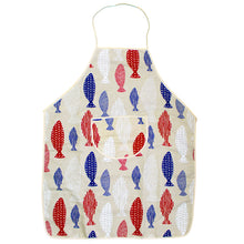 Load image into Gallery viewer, 100% Cotton Kitchen Apron with Colorful Sardine Pattern with Front Pocket
