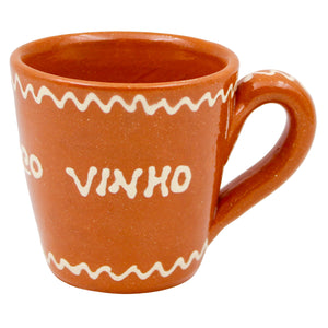 Set of 4 Portuguese Terracotta Wine Cups – Traditional Clay Vinho Cups Handcrafted in Portugal