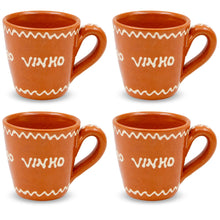 Load image into Gallery viewer, Set of 4 Portuguese Terracotta Wine Cups – Traditional Clay Vinho Cups Handcrafted in Portugal
