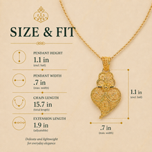 Load image into Gallery viewer, Coração de Viana Filigree Necklace Pendant – Gold Plated 925 Sterling Silver
