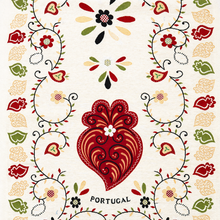 Load image into Gallery viewer, Portuguese Viana Heart Table Runner – Floral Design, Made in Portugal (54" x 17.25")
