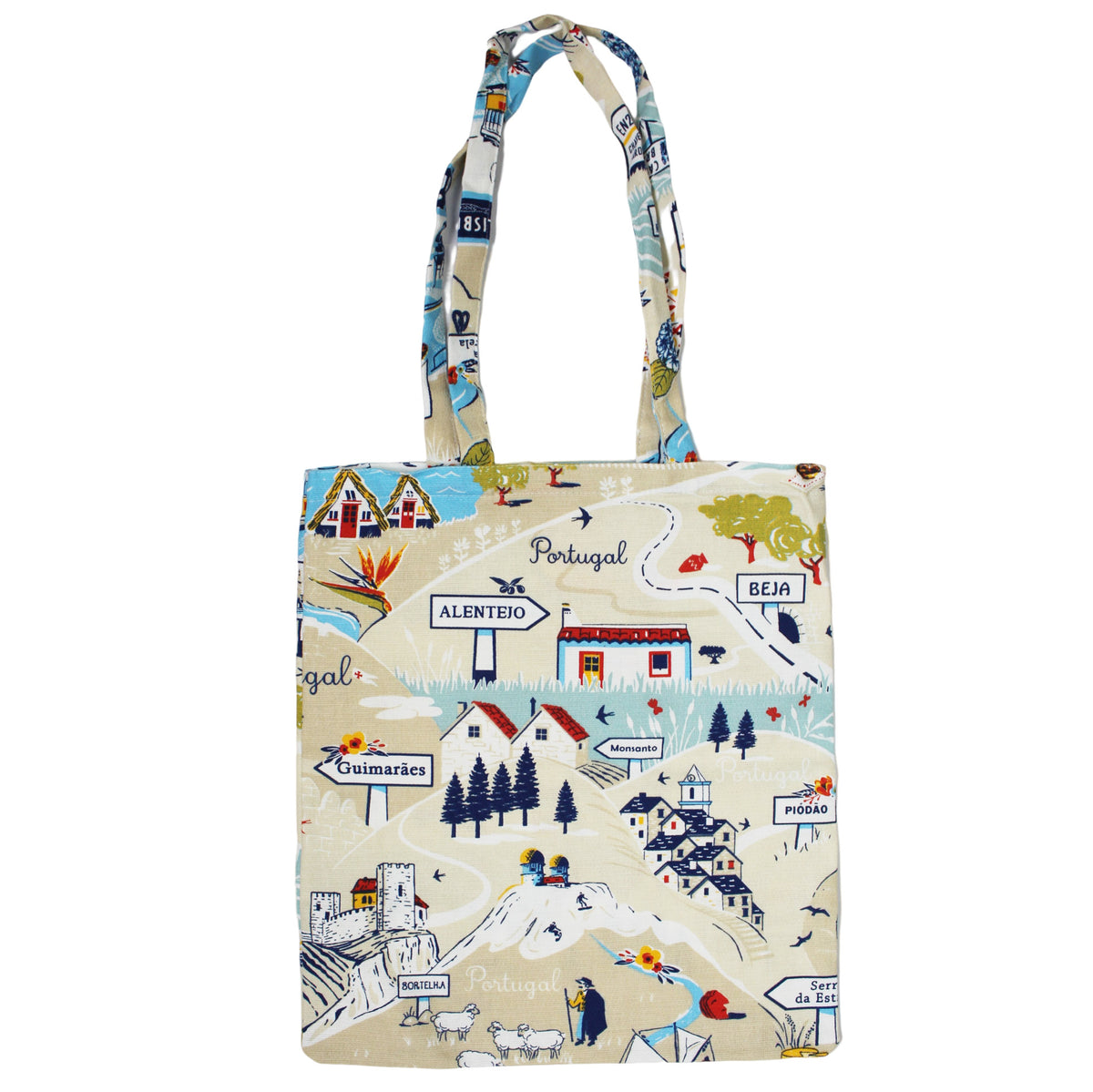 100% Cotton Portuguese Cities Made in Portugal Reusable Tote Bag ...