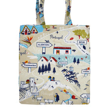 Load image into Gallery viewer, 100% Cotton Portuguese Cities Made in Portugal Reusable Tote Bag
