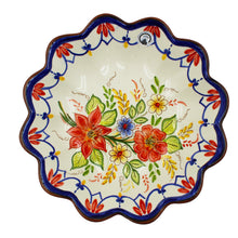 Load image into Gallery viewer, Hand-Painted Portuguese Pottery Clay Terracotta Floral Salad Bowl
