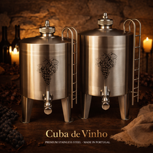 Load image into Gallery viewer, Stainless Steel Wine Fermentation Tank – Cuba de Vinho – Home &amp; Commercial Winemaking Vessel with Ladder and Spout

