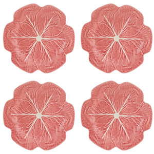 Bordallo Pinheiro Cabbage Pink Dinner Plate, Set of 4