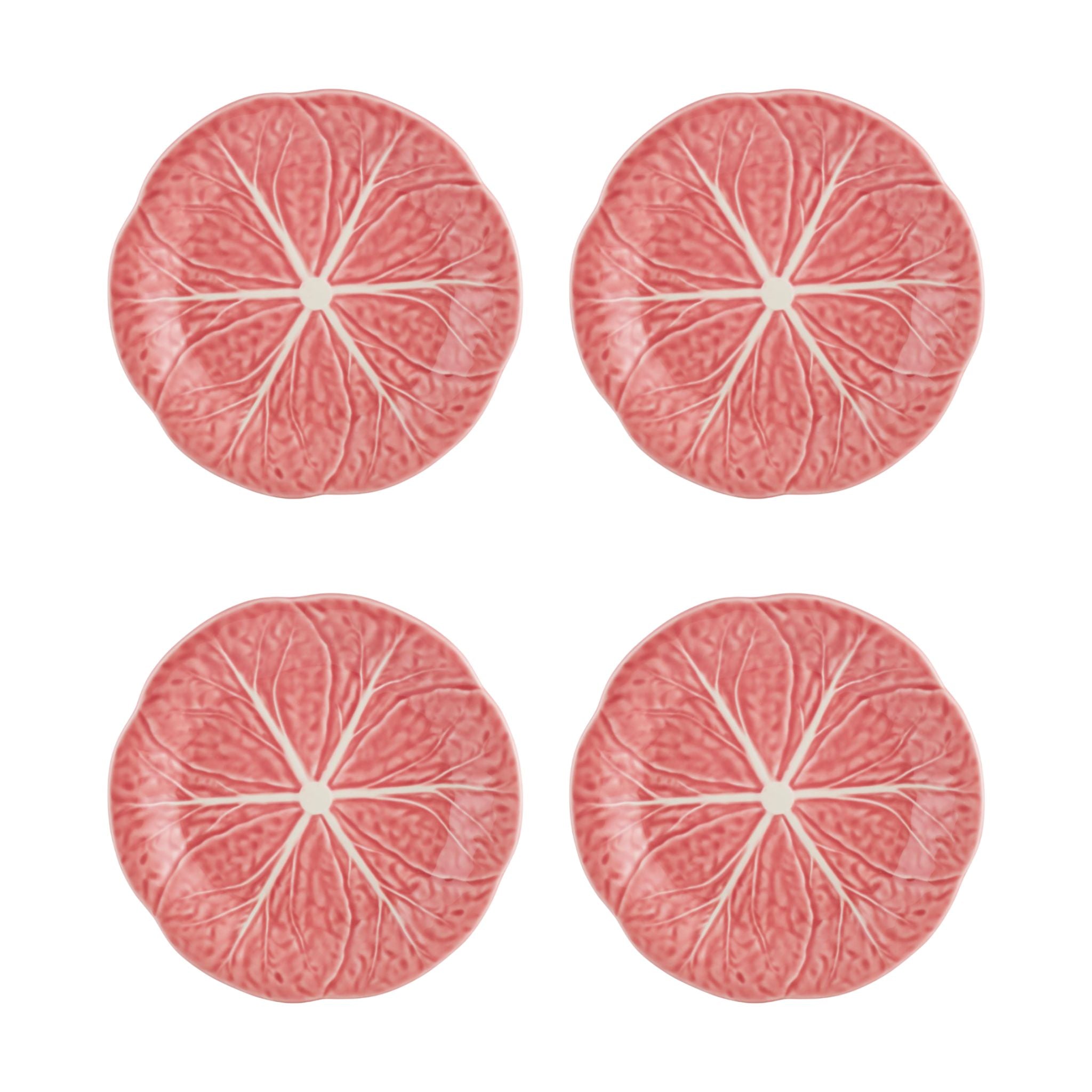 Bordallo Pinheiro Cabbage Dessert Plate – Set Of 4, Green Ceramic, Made In Portugal